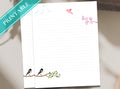 Cherry Blossom Love Birds Stationery