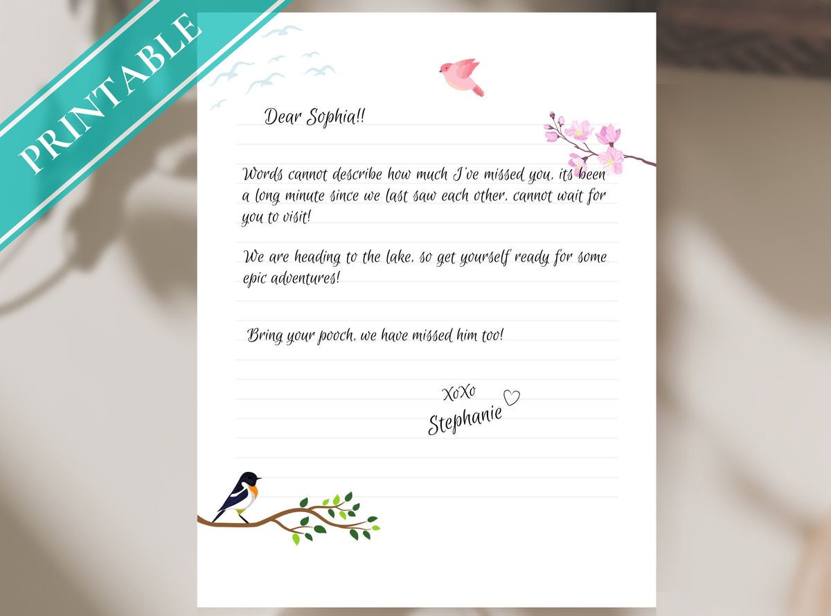Cherry Blossom Love Birds Stationery