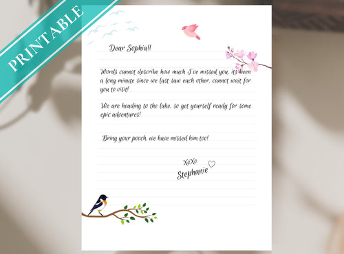 Cherry Blossom Love Birds Stationery