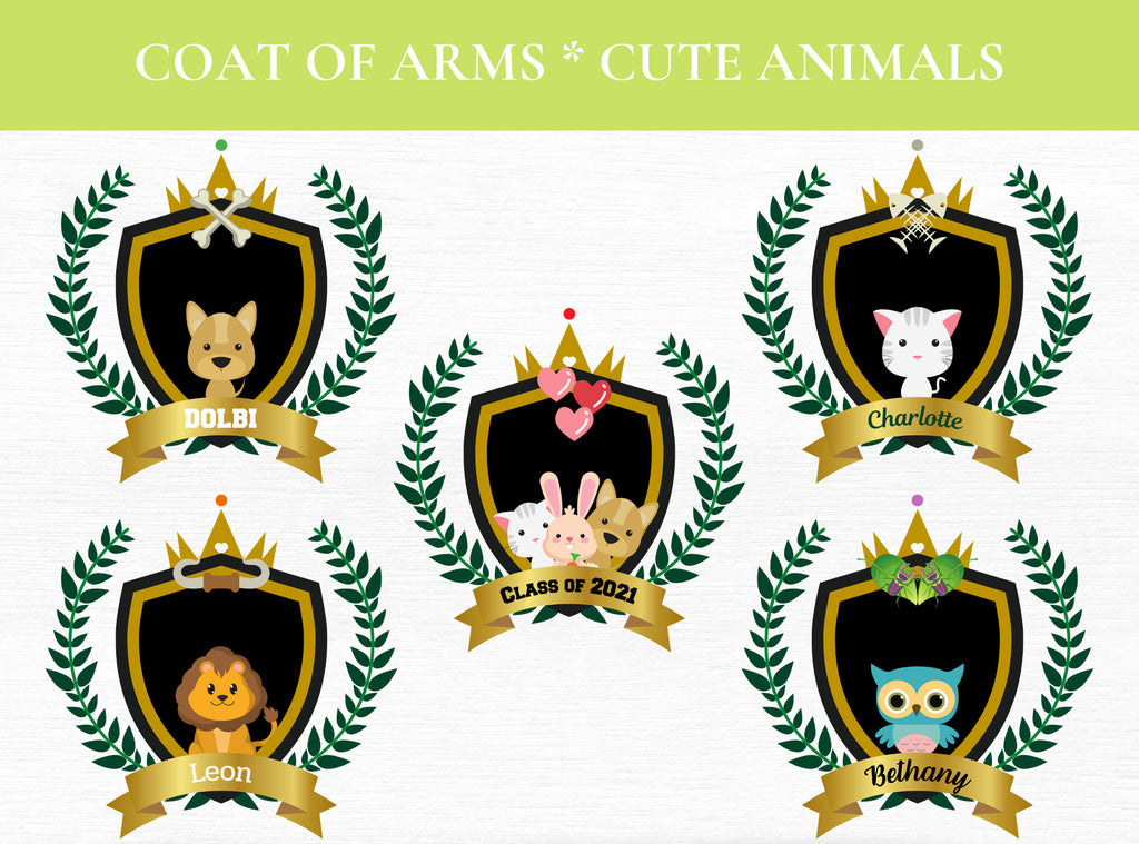 Cute Animal Crest Clipart PNGs – 15 Designs