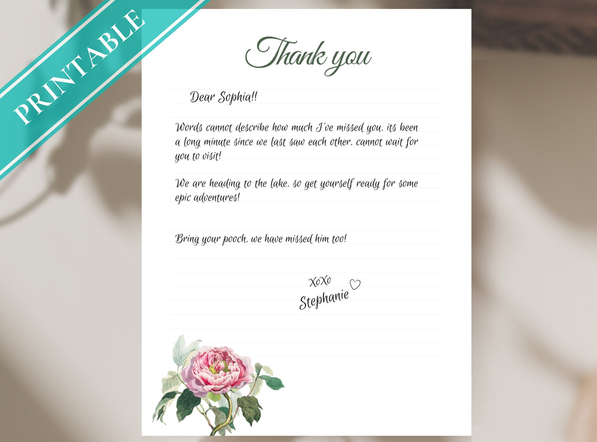 Vintage Rose Thank You Stationery