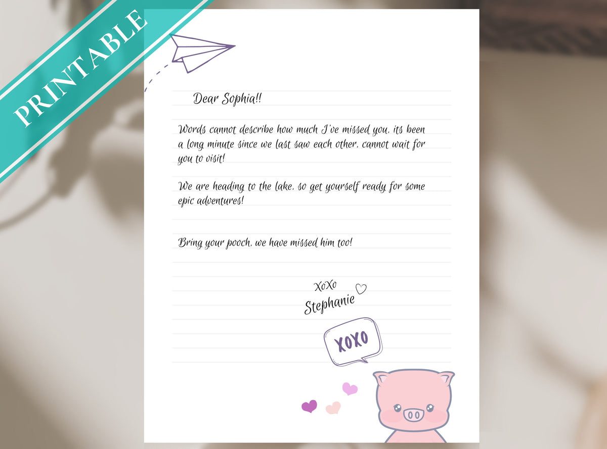 XOXO Piggy Stationery