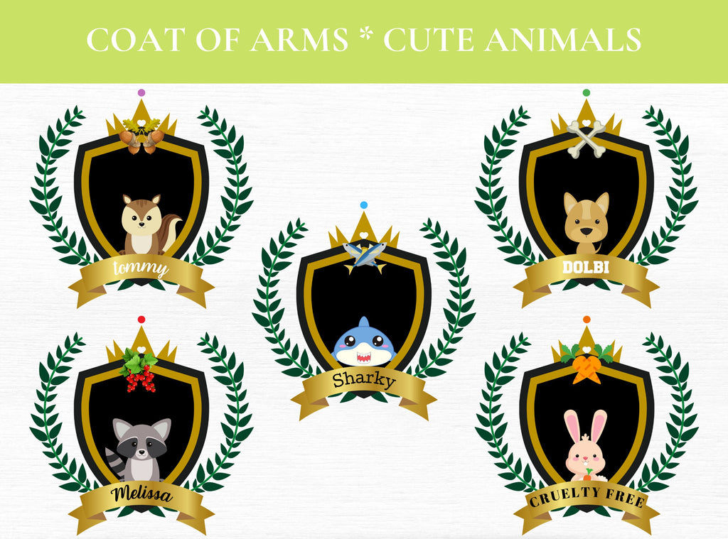 Cute Animal Crest Clipart PNGs – 15 Designs