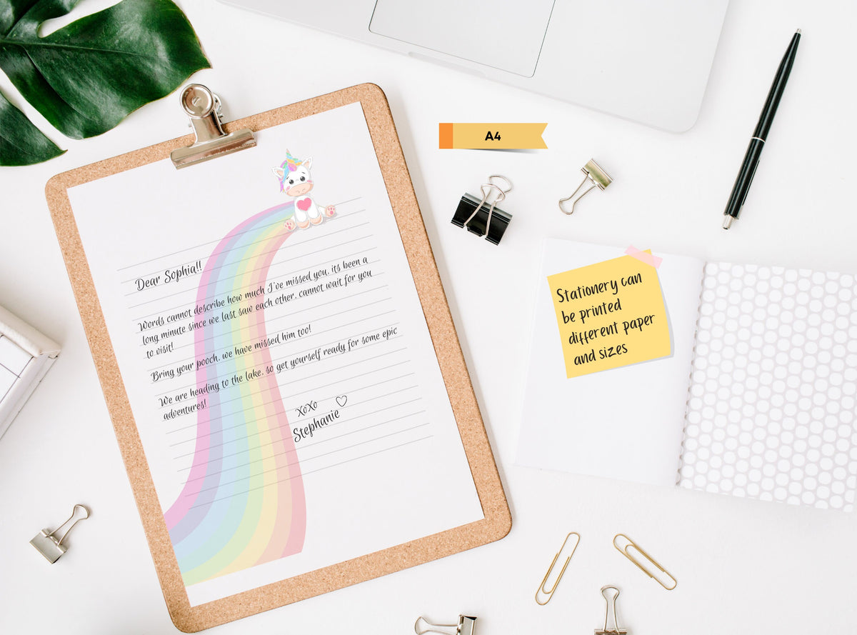Rainbow & Unicorn Stationery