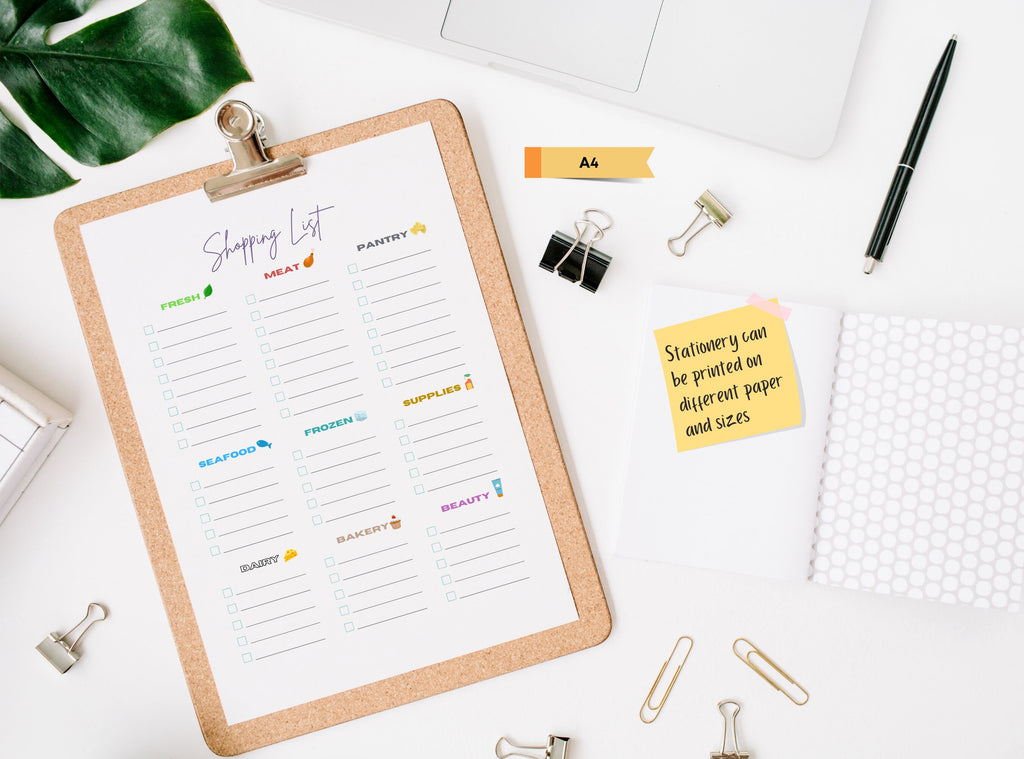Shopping Grocery List - Printable Groceries List, Simple Shopping List, Note, Section Checklist, Category List. GoodNotes, Free Gift