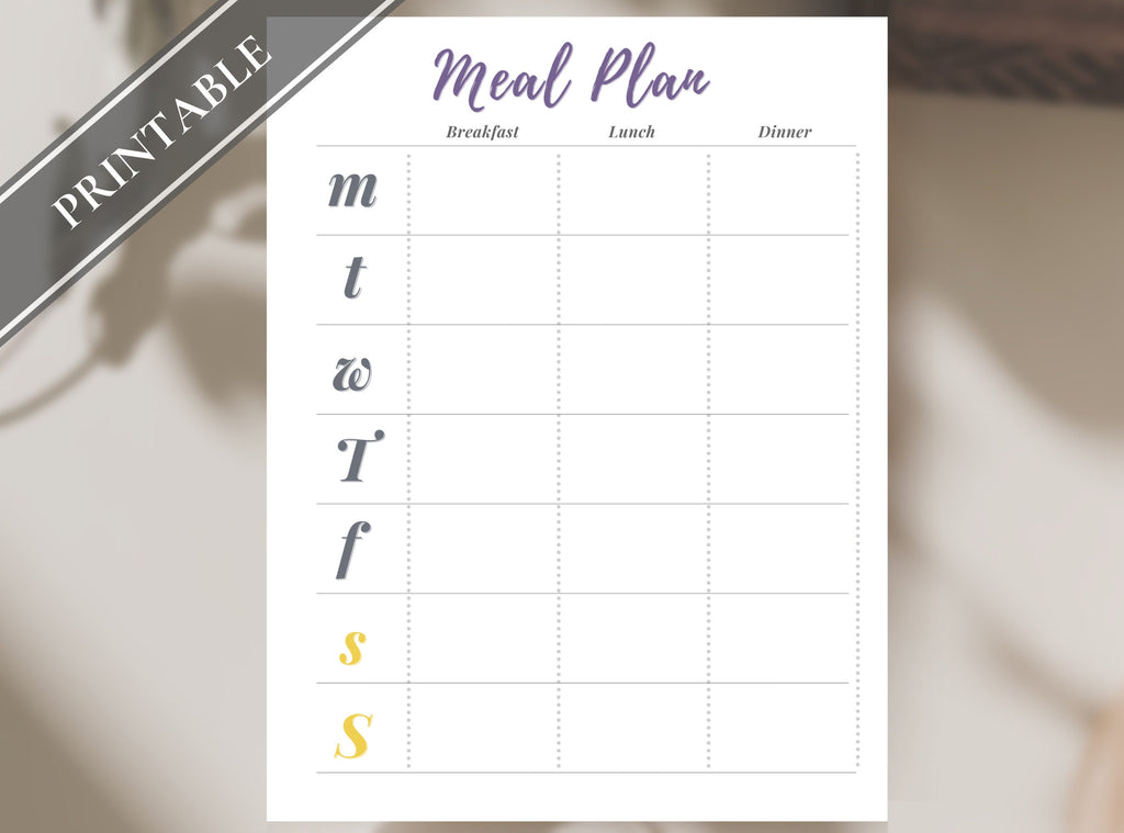 Printable Weekly Meal Planner – Menu & Shopping List