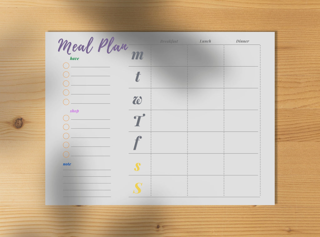 Printable Weekly Meal Planner – Menu & Shopping List