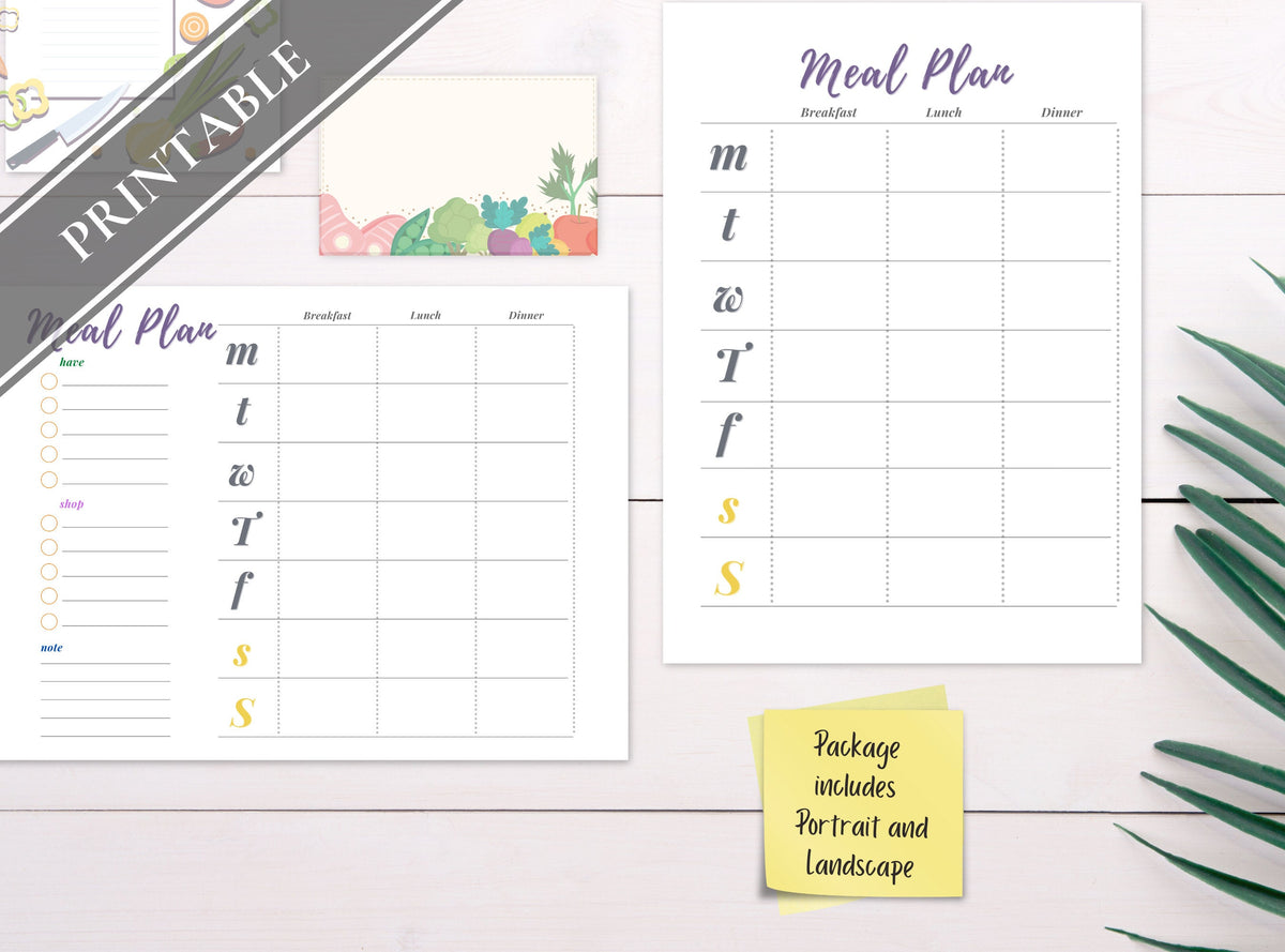 Printable Weekly Meal Planner – Menu & Shopping List