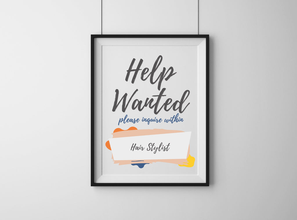 HELP WANTED Sign - We are Hiring Printable Sign, Help Door Sign, Friendly Hiring Sign