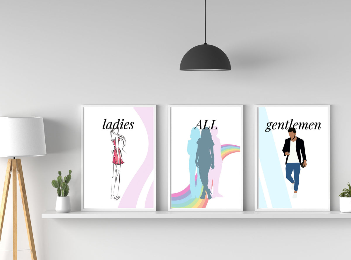 Modern Printable Bathroom Signs – 3 Designs