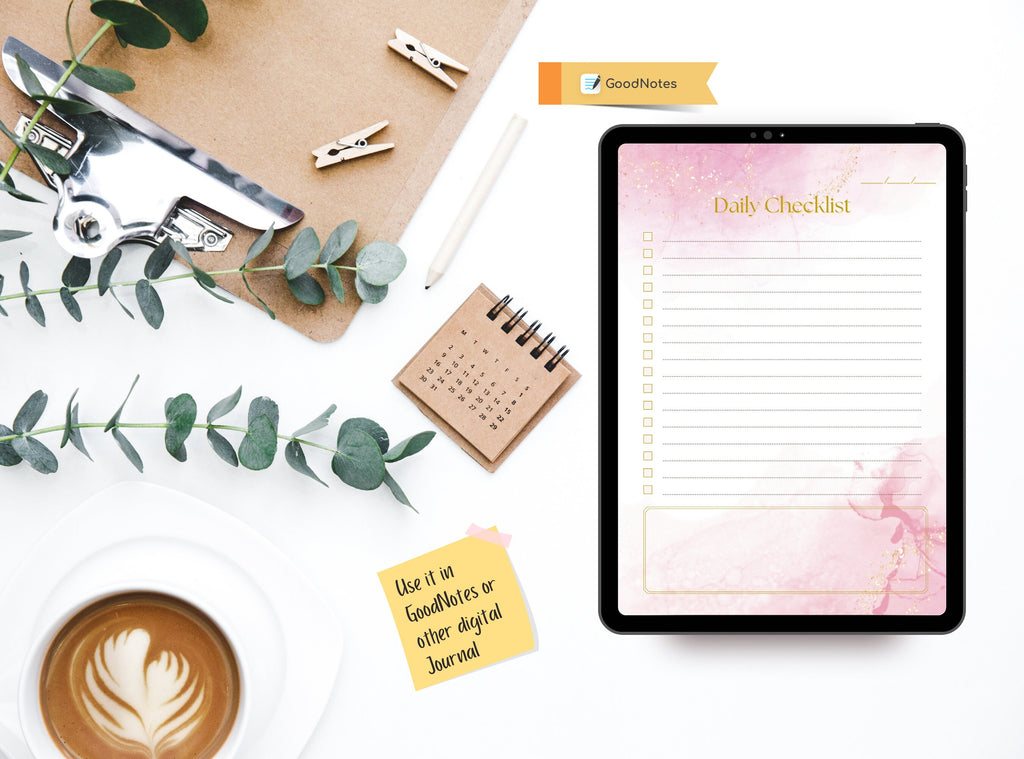 Simple To Do List - Blue Pink Printable Task List, Things to Do, Checklist, Daily Weekly Reminder List, Letter size and A4 | Alcohol Ink
