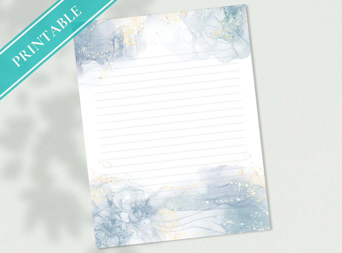 Blue Alcohol Ink Stationery