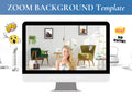 Bohemian Chic Living Room Zoom Background Template