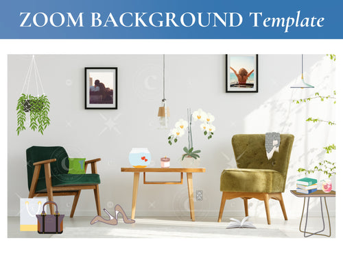 Bohemian Chic Living Room Zoom Background Template