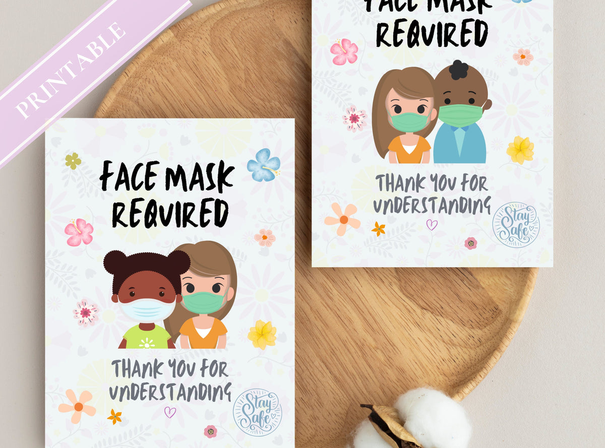 Face Mask Required Signs – Printable Set of 5