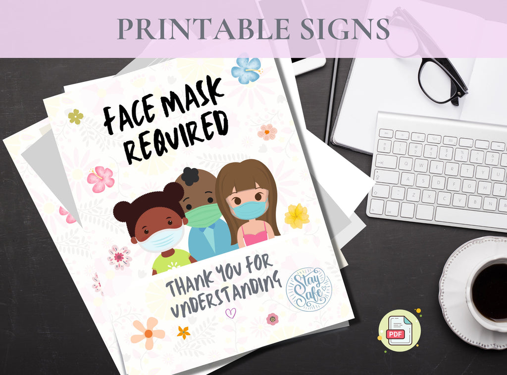 Face Mask Required Signs – Printable Set of 5