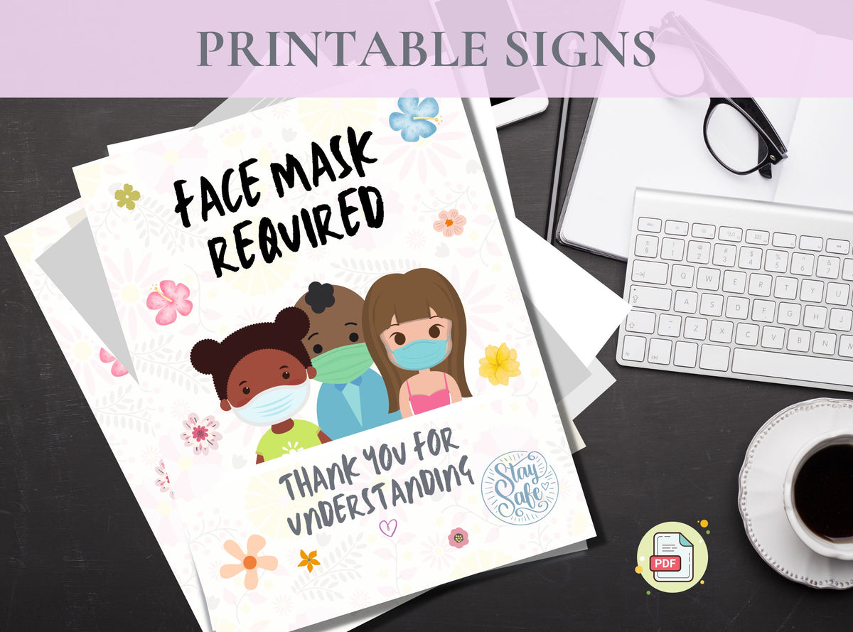 Face Mask Required Signs – Printable Set of 5