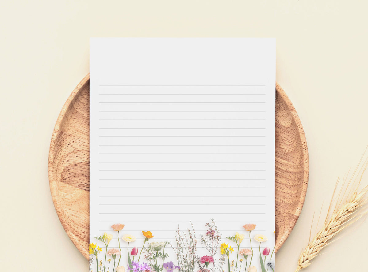 Simple Real Flowers Stationery