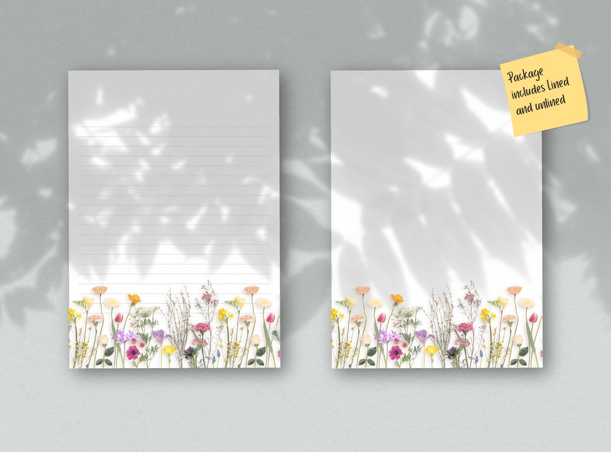 Simple Real Flowers Stationery