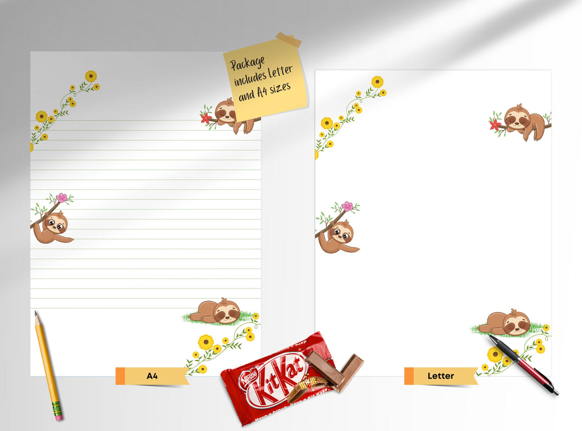 Funny Sloth Stationery