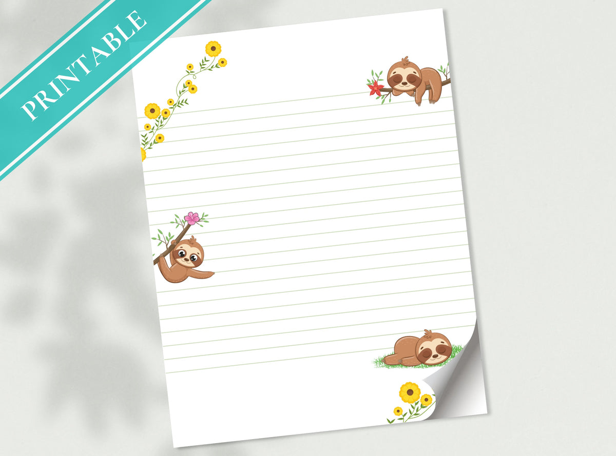 Funny Sloth Stationery
