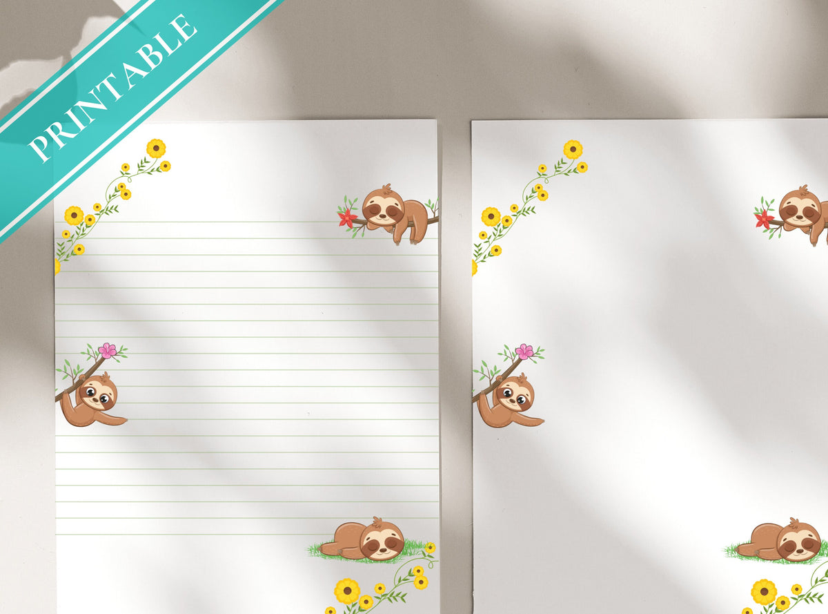 Funny Sloth Stationery