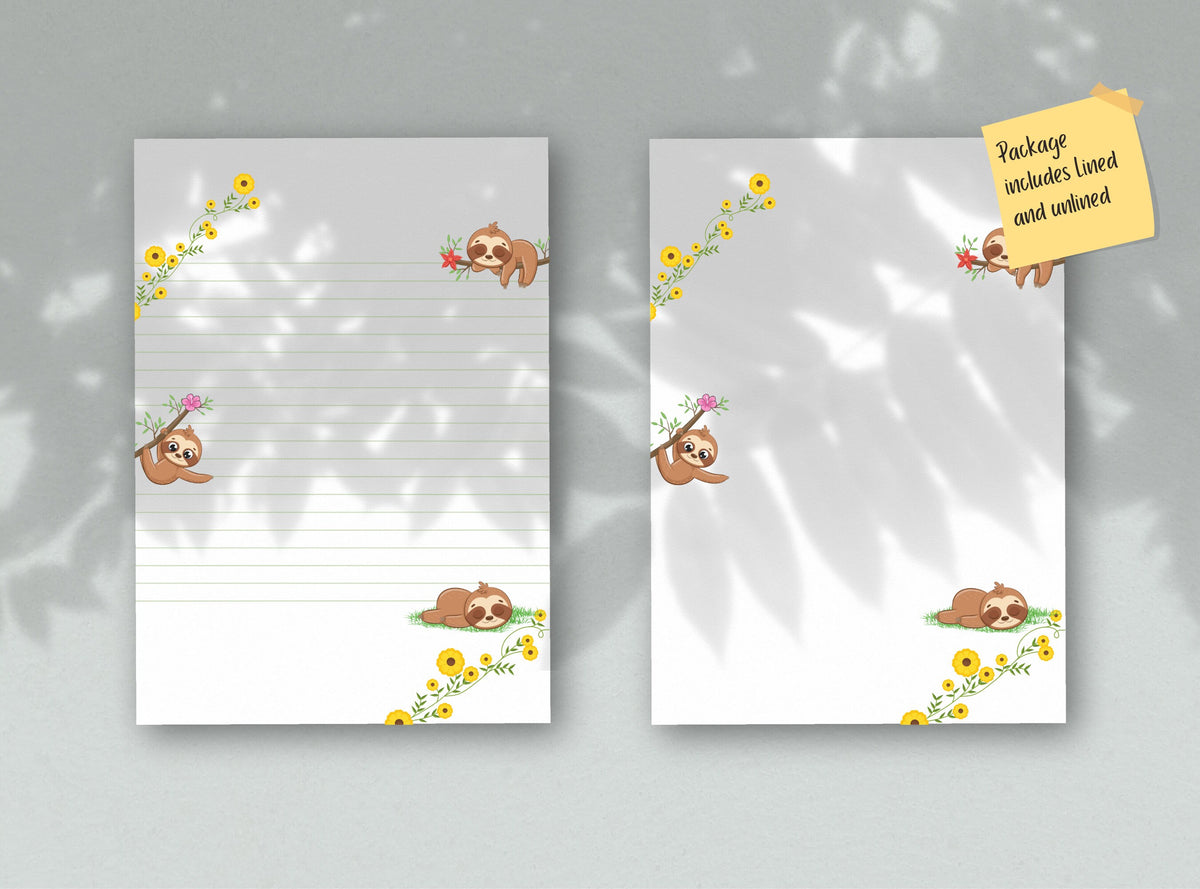 Funny Sloth Stationery