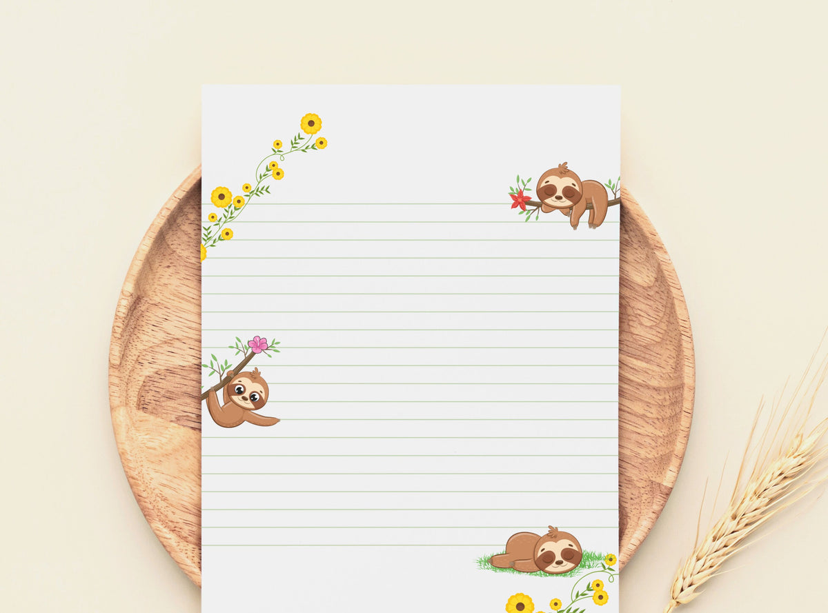 Funny Sloth Stationery
