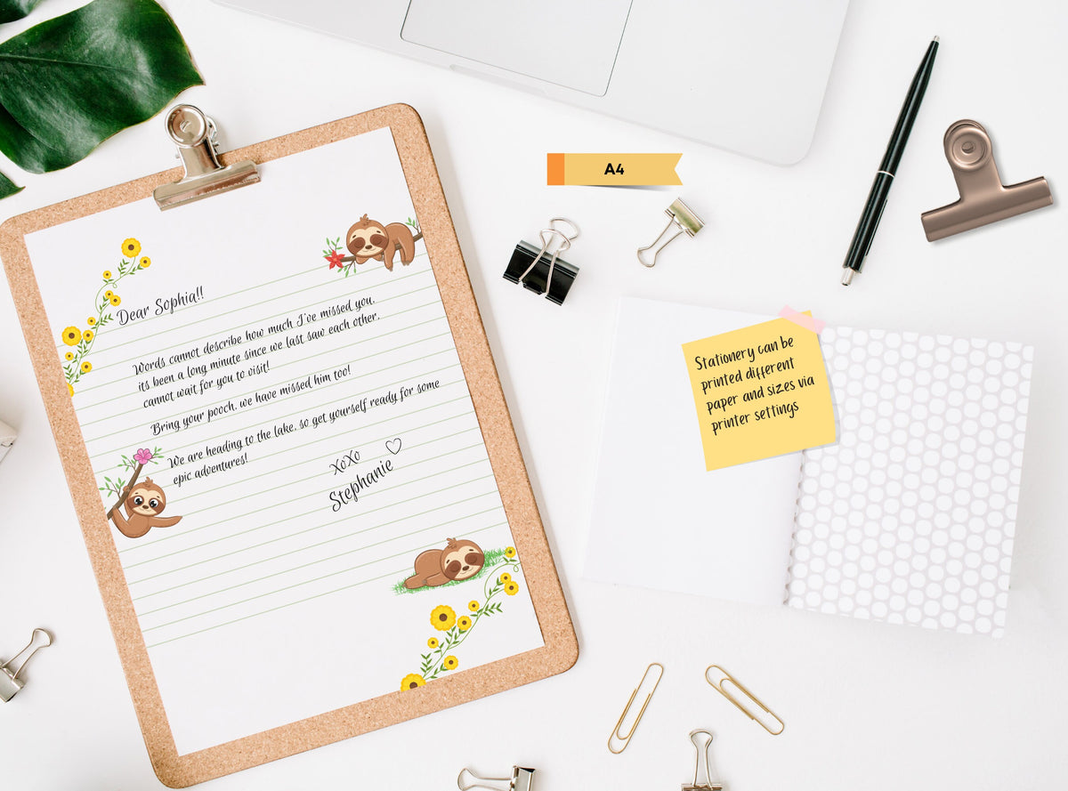 Funny Sloth Stationery