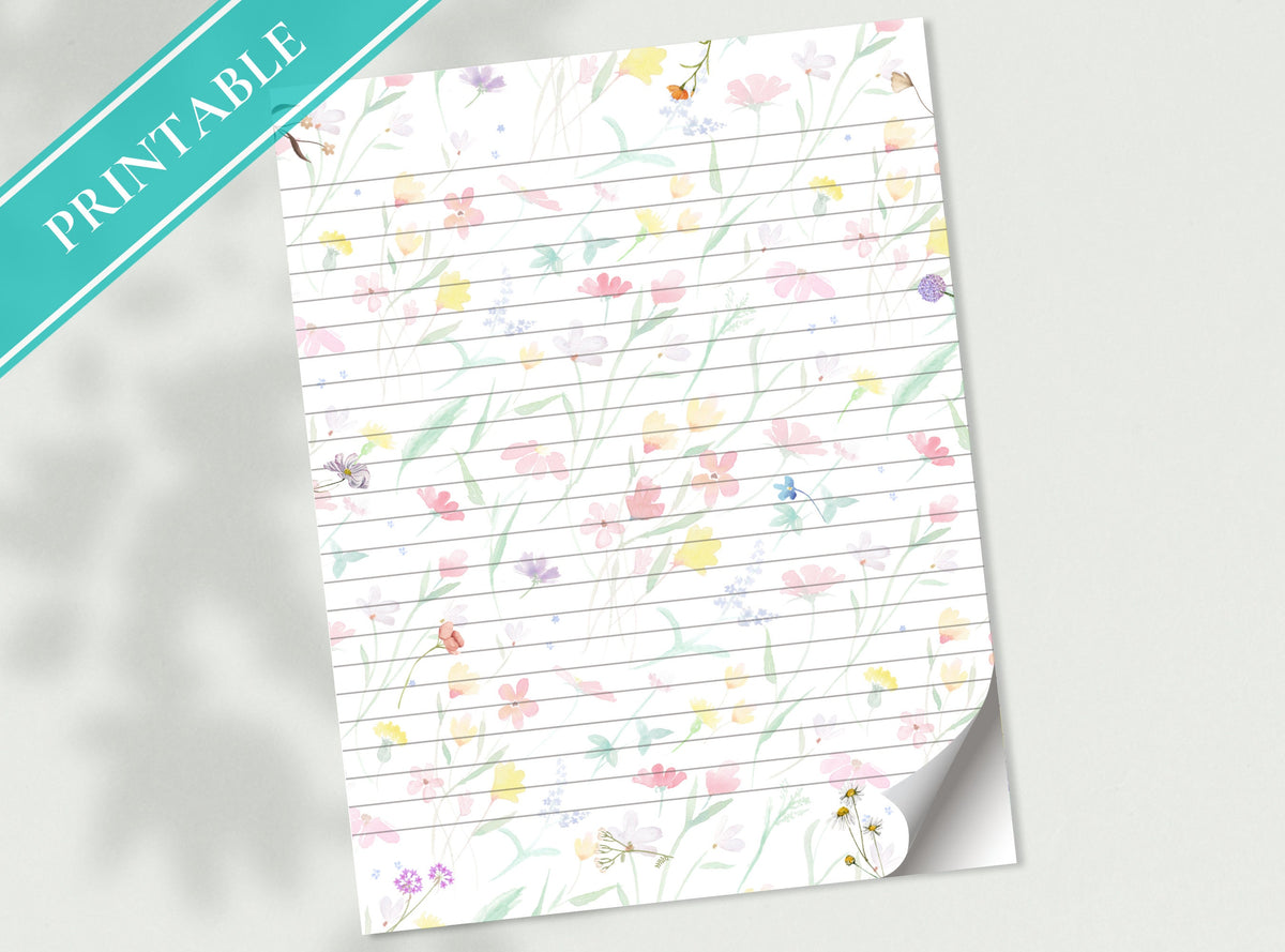Faded Watercolor Floral Stationery