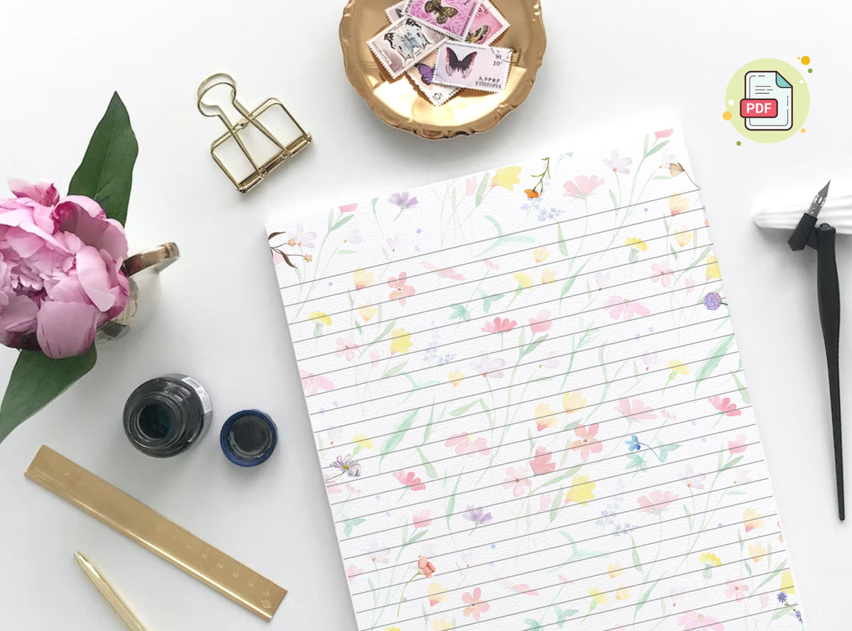 Faded Watercolor Floral Stationery
