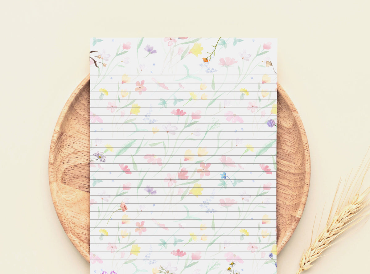 Faded Watercolor Floral Stationery