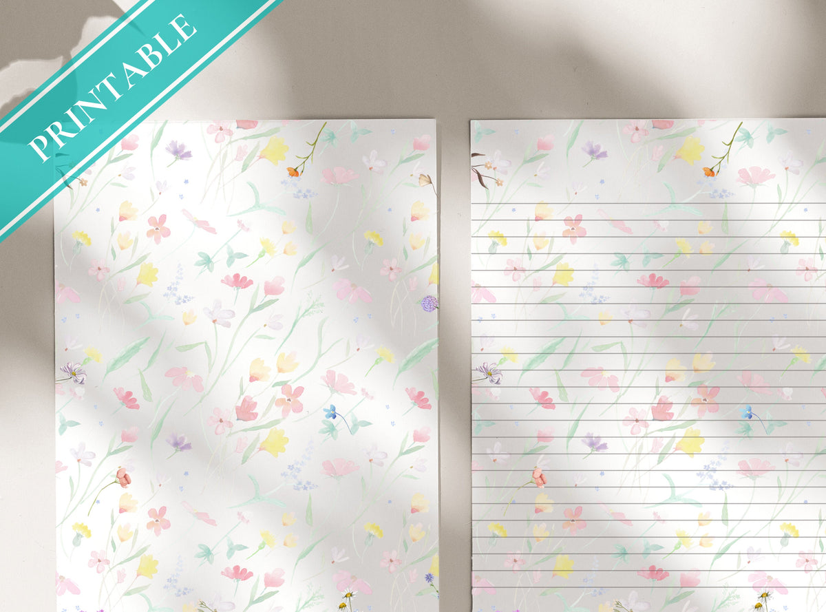 Faded Watercolor Floral Stationery