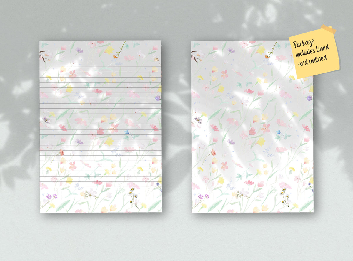 Faded Watercolor Floral Stationery
